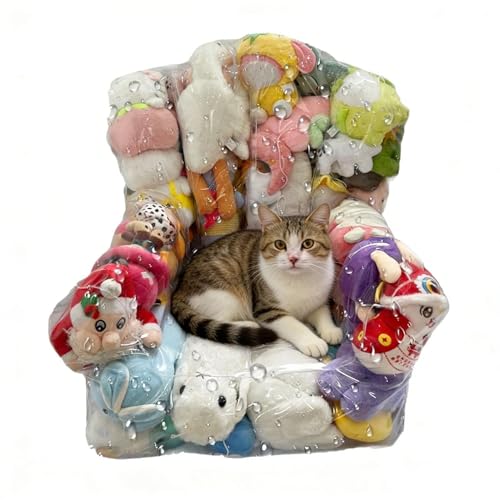 Genérico Fuñda Puff Almacenamiento Animales - XL Organizador Juguetes Silla | Transparente Impermeable PVC Material Cremallera Gran Capacidad Peluches | Solución Habitación Infantil Asiento Orden
