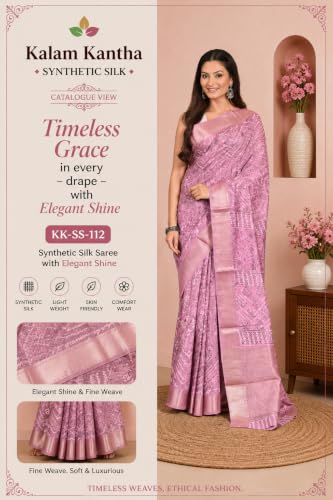 KALAM KANTHA STORY TOLD IN STITCHES maheshwari cotton silk saree in art silk – image 7