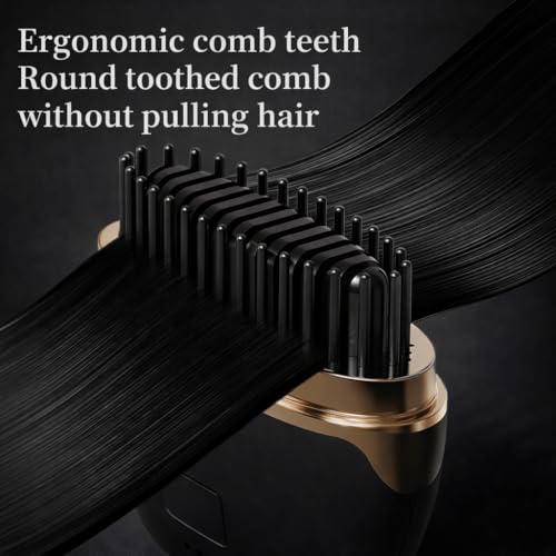 Image of VONT Mini Hair Straightener,Cordless&Rechargeable Portable Hair Straightener Brush with 3 Temperature Setting,Portable Electric Hair Brush 30s Heating,Mini Straightening Brush for Home & Travel (BLACK)