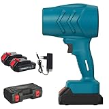 Laubbläser, Akku, 21 V, Laubsauger mit Akku, 1500 mAh, 36000 U/min, Mini-Laubbläser, kabellos, zur Reinigung von Staub, Blättern und Schnee (blau, mit 2 Batterien)