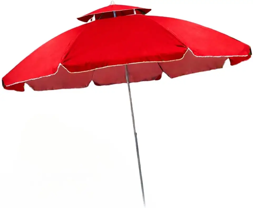 Guarda-Sol Praia Gigante Proteção UV Ombrelone Reforçado Alumínio Regulável Impermeável com Bolsa Praia Piscina Jardim Camping