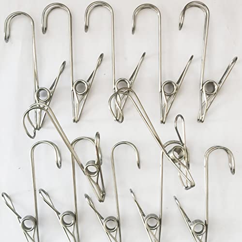 Jzmyxa THPLAC0203-F Stainless Steel Clothes Pins, 304 Stainless Steel Metal Long Tail Clothes Pins Stainless Steel Hook Clothes Pins Large Rust-Proof Clothes Pins thumb #2