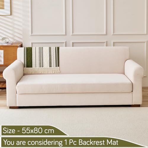Image of HOKIPO Nordic Boho Geometric Sofa Backrest Cover with Tassel 'NordicTassel Series', Olive Meadow (AR-6551-GRN)