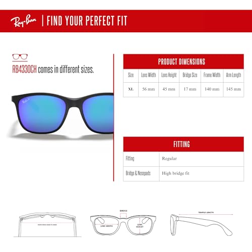 Ray-Ban RB4330CH Chromance Square Sunglasses For Men For Women +BUNDLE with ACCESSORY EYEWEAR KIT4