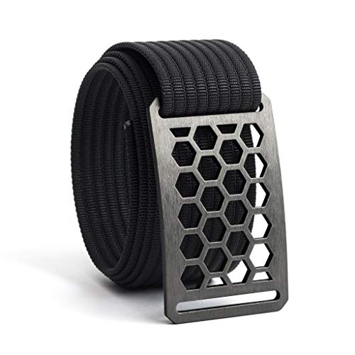 38 Inch Honeycomb Web Belt for Men, Nylon Belt, Golf Belt w/Black Strap