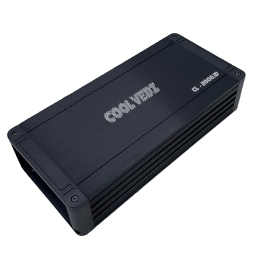 Monoblock Class D Car Stereo Amplifier – 1 Channel 2000W Compact Digital Amp with Wired Bass Control & High-Level Inputs for Subwoofers & Speakers