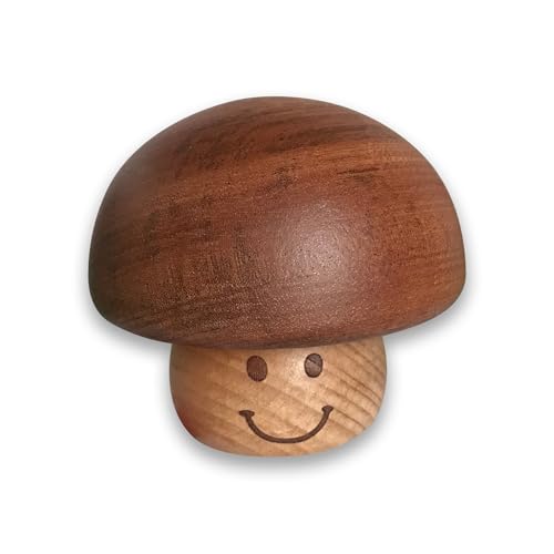 BinkeGG Play (Moon River) Walnut Mushroom Shaped Clockwork Music Box with Sankyo Musical Movement (65 Tunes Option)