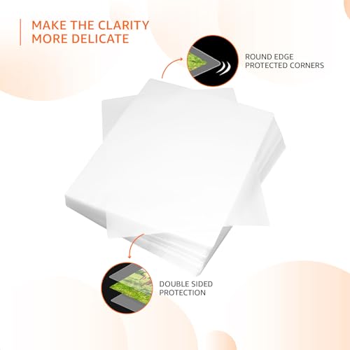 Image of Amazon Basics A4 Laminating Pouches | Premium Quality, Clear Glossy Finish, Waterproof | Perfect for Document & Certificate Protection (Pack of 100)
