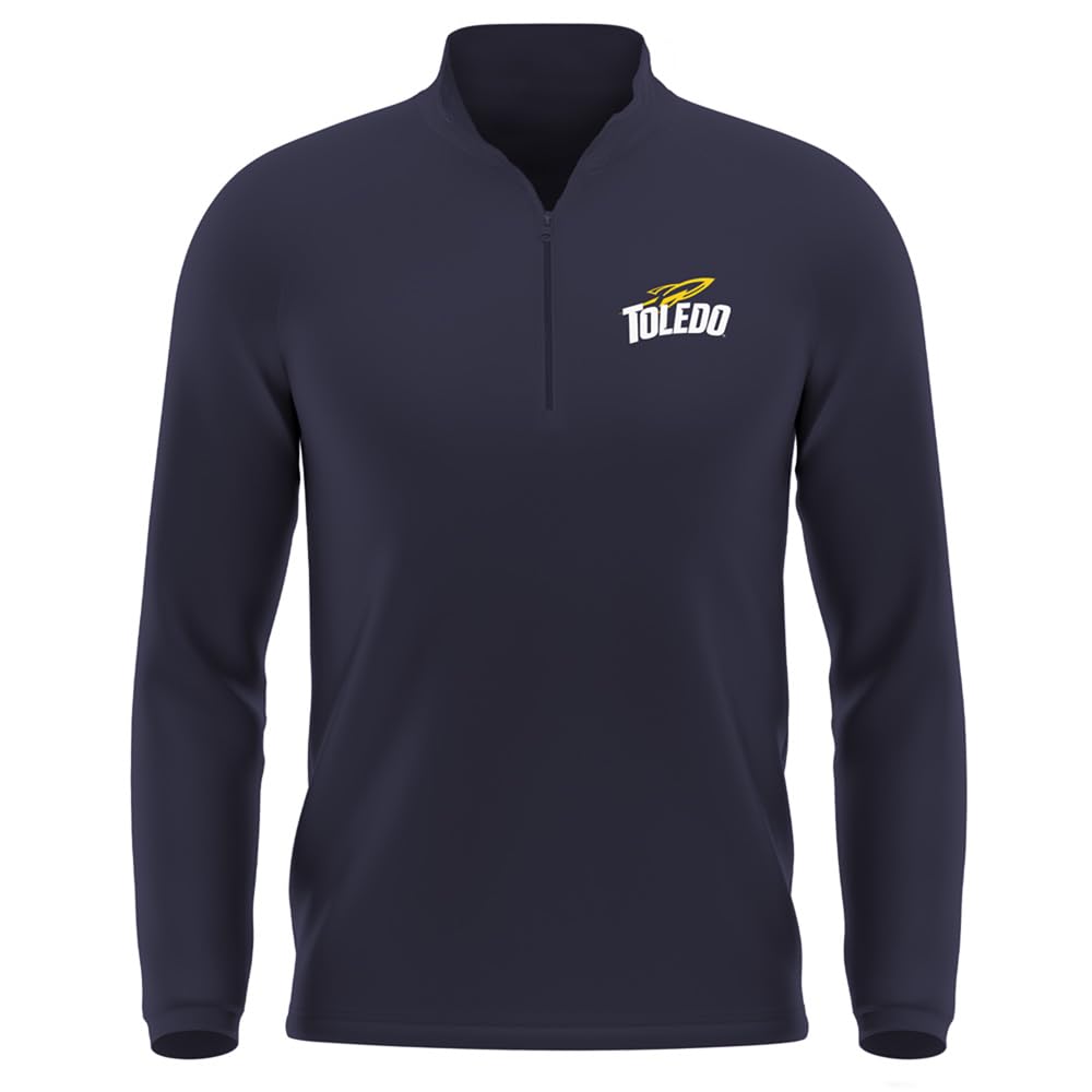 Official NCAA Collegiate Men's Active Sport Quarter Zip Pullover, Left Chest Logo Charcoal Collection