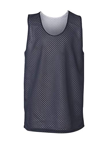 Badger Sport Navy Blue/White Youth Large Reversible Mesh Tank Top Jersey Uniform2