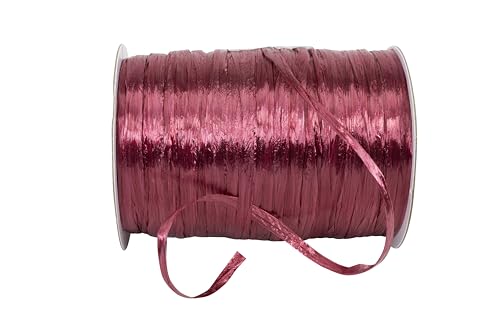 Reliant Ribbon 25769-090-01C Raffia Prime - Pearl Ribbon, 1/4 Inch X 100 Yards, Burgundy