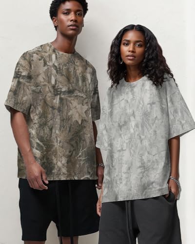 Y2k Camo Oversized Short Sleeve Crew Neck Baggy Shirts Maple Leaf Printed Tshirts Shirts for Women Men3
