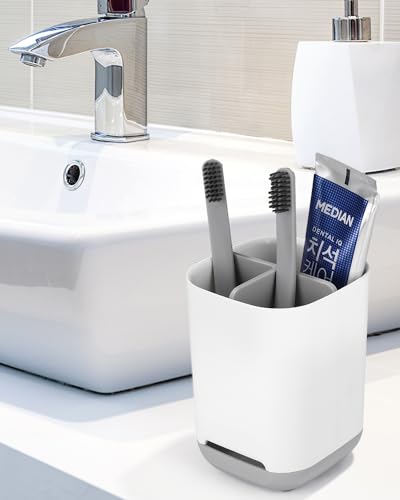 Miniatura 5 de Toaren Soporte Organizador De Cepillos Dientes,Porta Cepillo Dientes Baño,Portacepillos Dientes Eléctrico,Soporte Vaso Para Cepillo Dientes Y Pasta,Extraíble De Plástico,Antideslizante Para Familia