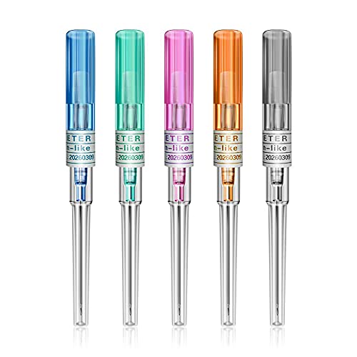 Ear Nose Piercing Needles, CINRA 10pcs Mix Size 14G 16G 18G 20G 22G Gauge Ear Nose Piercing Needles IV Catheter Needles Kit Piercing for Piercing Start Kits Body Piercing Tattoo Tools (Mix Size)