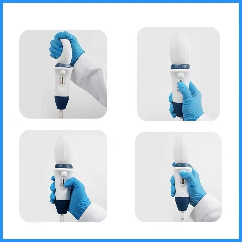 Pipette Controller Large Capacity Manual Pipettor Pipetting Pump (0.1-100ml) with 3.0um Hydrophobic Filter(Green)