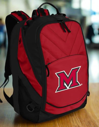 Image of Broad Bay Miami University Backpack | Official Miami of Ohio Logo, Padded Laptop Computer Section, Premium 600 Denier Nylon Fabric,
