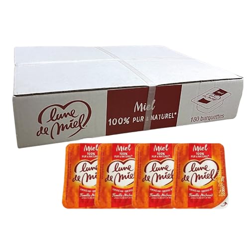 LUNE DE MIEL | 180 Barquettes de miel | portions individuelles de 20 grammes