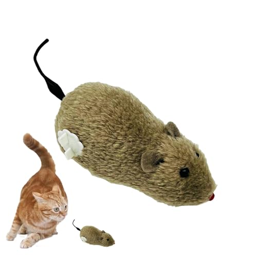 Cat Mice Toys | Wind up Indoor Cat Plush Mousee Hunting Toy | Simulation Catnip Soft Toy | Plush Mice Wind-up Pet Toys, Clockwork Mousee Running Toy, Realistic Mousee Racing Toy for Kitten, Indoor Cat