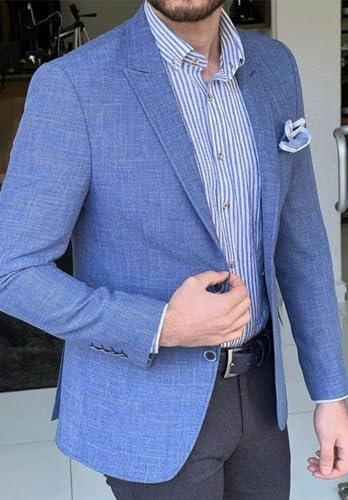 Men's Casual Cotton Linen Suits Blazer Jackets Lightweight Sports Coats3