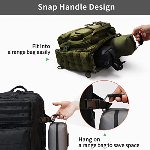 4-Pack Ammo Bag, Casluhim Loose Ammo Pouch With Snap Handle & Id Patches, Ideal For Ammo Storage With Ammo Can And Box, Fit Into Or Hung On Range Bag, Rifle Bag, Earth Tan #TOP2