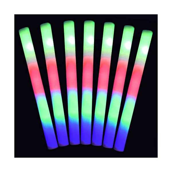 Mr party king 100 led party foam light sticks batons wand for wedding, parties, birthdays, guests, party, dj, concerts, festivals, events, promotions bulk party favors 3 color lighting modes batteries - image 4