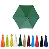 Sombrilla De 6 Huesos De 270CM Tela De Repuesto for Sombrilla De Jardín Dosel De Repuesto for Sombrilla De Patio Tela De Repuesto con Protección UV(Dark Green)