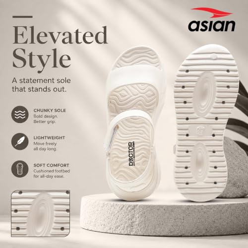 Image of ASIAN Indigo-32 Women's Casual Platform Sandals with Adjustable Strap | Lightweight EVA Sandals with Comfortable Cushioning Footbed for Travel
