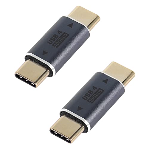 QIANRENON USB C Macho a USB C Macho Adaptador acoplador,USB 4.0 Type C extensión Extensor,40Gbps Soporte de transmisión de Audio y Video 8k@60hz, Carga rápida 100W, OTG, 2 Pcs