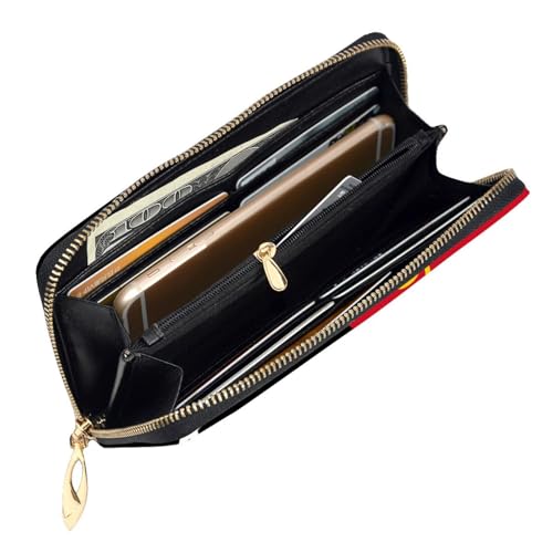 Flag of Papua New Guinea Long leather wallet - with zipper - portable and waterproof, suitable for office, study and daily use4