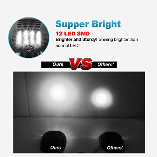 Partsam 5Pcs 12Leds Smoke/White Cab Roof Top Marker Running Lights 264146Bk Replacement For Dodge Ram 2003-2018 (Smoked Lens/White Lights) #TOP5