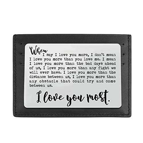When I Say I Love You More Metal Wallet Card, Valentine's Day, Boyfriend Gift, Husband Gift, Wife Gift, Anniversary Wallet Insert Card, Sentimental Keepsake, Anniversary Gifts for Him (Silver)3