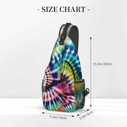 Mochila cruzada urbana estilo Tie Dye negra miniatura 3