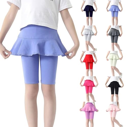 Girls Knee-Length Leggings with Skirt Unifo𝐫m Skirts Ruffle Skirt Pants Summer Stretchy Athletic Yoga Pants3