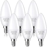 Standard E14 LED Kerzenbirnen: Kleine 6W LED Kerzenbirnen, geräuschlos, geeignet für Tisch- und Stehlampen, Pendelleuchten, Kronleuchter oder Deckenleuchten in Küche, Wohnzimmer, Schlafzimmer, Badezimmerflur usw