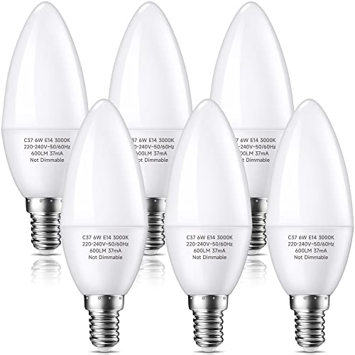 Plusluck E14 LED, E14 LED Warmweiss, Glühbirne E14 6W 600 Lumens, Ersetzt...