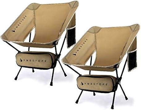 Amazon Ymb Store アウトドア チェア キャンプ 椅子 折りたたみ 収納袋 コンパクト 軽量 アルミ 登山 コヨーテ2脚 Ymb Store チェア