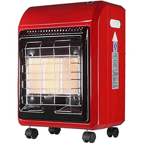 VIISAN 4200W Portable Gas Cabinet Heater, Mini Calor Gas Heater Red Free Standing Heating Cabinet Butane Gas Heater 3 Heat Settings Cover