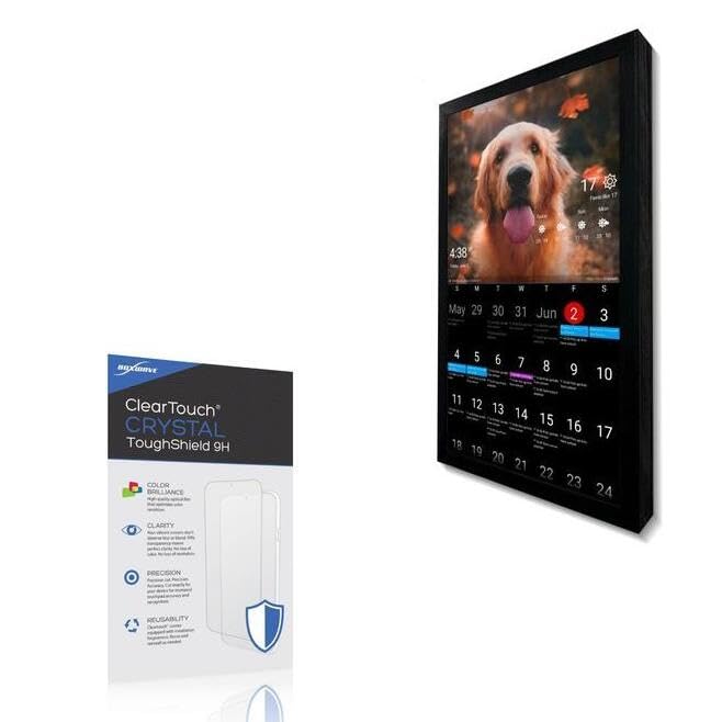 BoxWave Screen Protector Compatible with DAKboard Wall Display (27 in) - ClearTouch Crystal ToughShield 9H (2-Pack), Clear 9H Tough Flexible Film Screen Protector