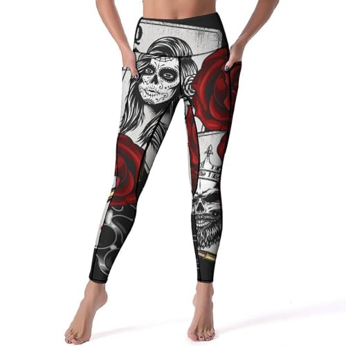 Pantalon de sport anti-glisse rose poker femmes leggings pour fitness moulant sculptant taille S
