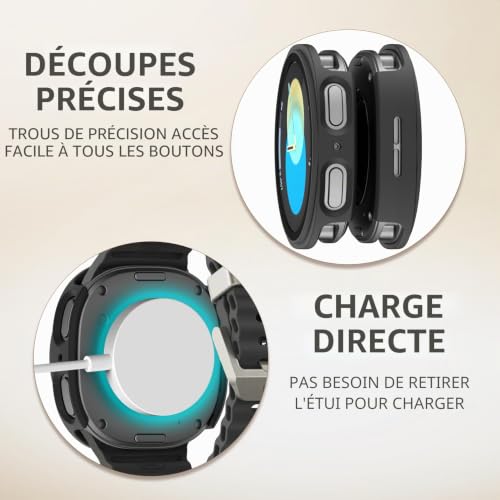 Jvchengxi 2-Pièces Mat Coque pour Samsung Galaxy Watch 9 8 44mm – vue 5