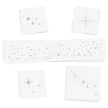 Flash Tattoos STARLIGHT VARIETY Silver Glitter Face Freckles and Body Tattoos 25 Premium Celestial Metallic Patches with Cosmic Stars & Moons - Festival & Concert Makeup, Parties, Ethereal Beauty