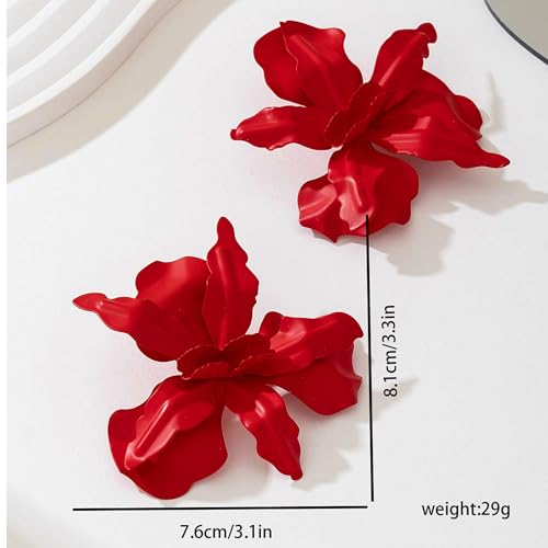 Large Flower Earrings for Women Big Floral Statement Earrings Jewelry Trendy Elegant 3D Floral Gifts Accessories for Women2