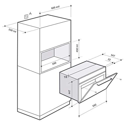De Dietrich DKE7335X Einbau-Mikrowelle – Einbau-Mikrowelle schwarz und Edelstahl – 40 Liter – 1000 W – Bild 3