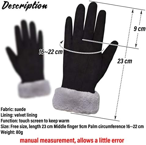 LassZone Womens Winter Warm Touch Screen Gloves Fleece Lined Windproof Soft Suede Mittens for Dressing Driving Running Skiing Cycling Camping etc