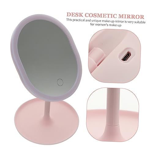 Espejo de maquillaje LED de mesa FRCOLOR con 3 modos luz miniatura 3