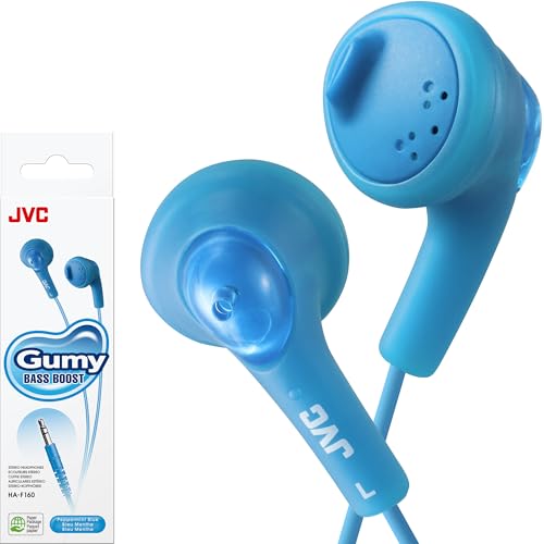 JVC Basic Gumy Earbuds Blue, Model Number: HA-F160-A, 3