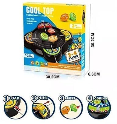 Cojuz Cool Top 2-4 Player Battle Game with Light and Scoring, Interactive Board Game for Ages 3+, Unbelievable Stimulation Model 2