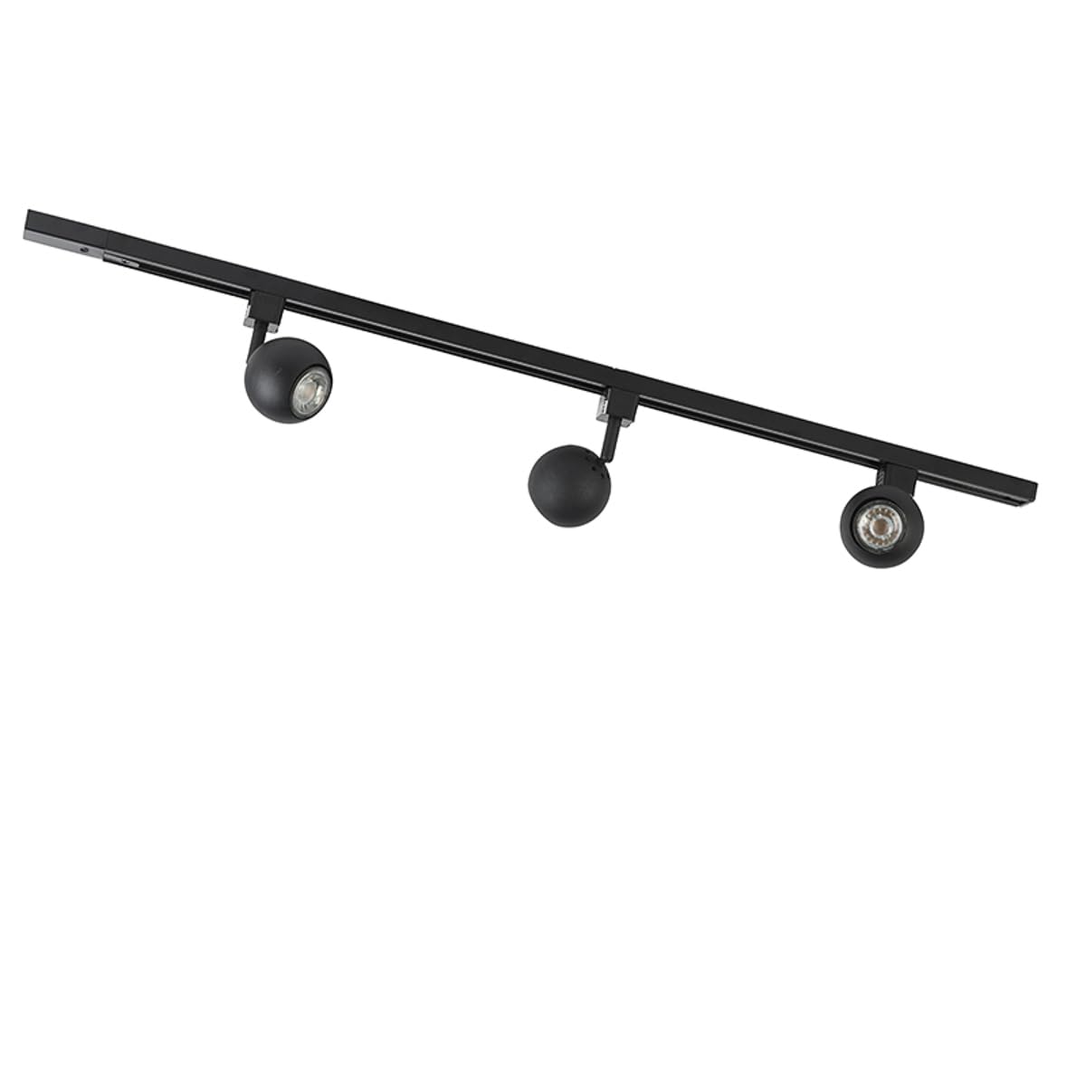 Qazqa Modern Schienensystem Lampen Komplettset, Schienenbeleuchtung, Deckenstrahler, Deckenspot - Iconic Gissi - Schwarz, 3-flammig, 100cm, Ideal als Küche lampe und