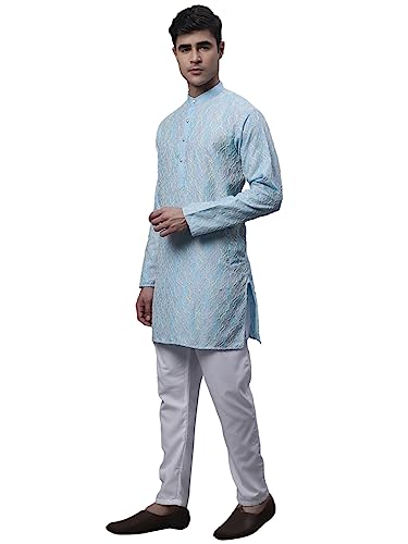 Image of Jompers Men's Cotton Embroidered Straight Kurta Pyjama Set