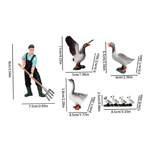 Gcroet 5stücke Bauernhof Tier Zahlen Spielzeug realistische Landschaft Tier Figuren Mini Lernen pädagogisches spielset Kuchen Topper Ornamente,simuliertes Duck Gans Spielzeug,Farm Tier Spielzeug Set – Bild 3